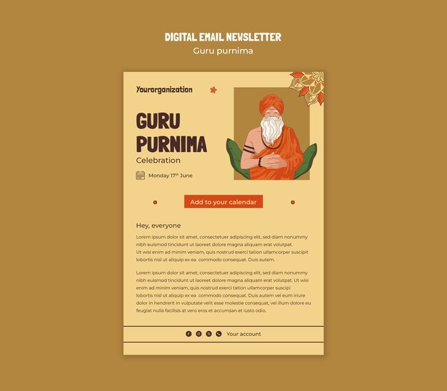 Free PSD guru purnima template design