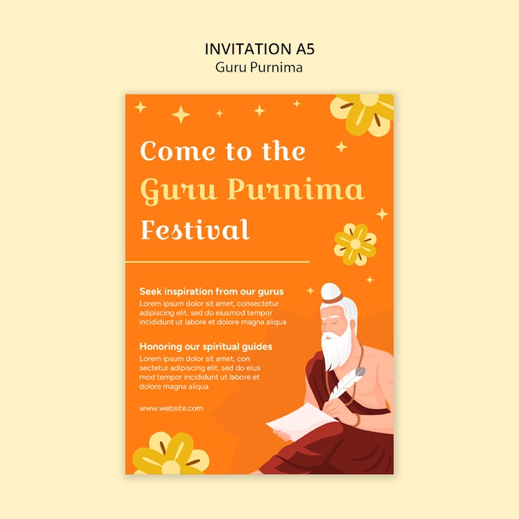 Free PSD guru purnima template design