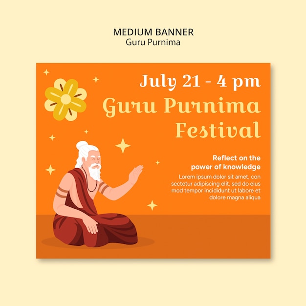 Free PSD guru purnima template design