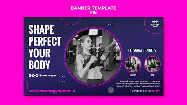 Free PSD gym banner design template