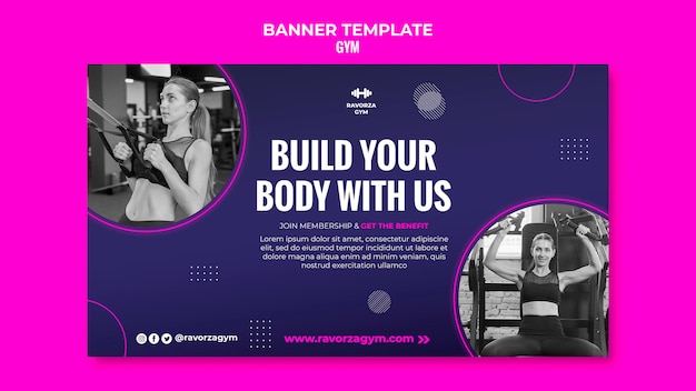 Free PSD gym banner design template