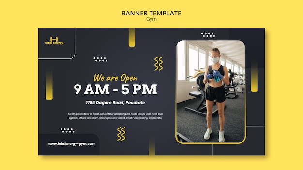 Free PSD gym banner design template