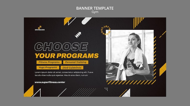 Free PSD gym banner design template