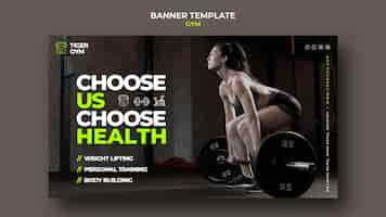 Free PSD gym banner design template