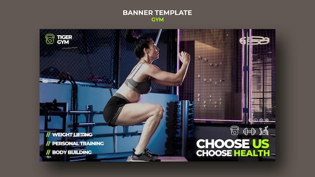 Gym banner design template