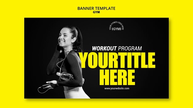 Gym banner template concept
