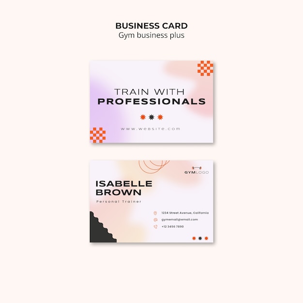 Free PSD gym business horizontal business card template