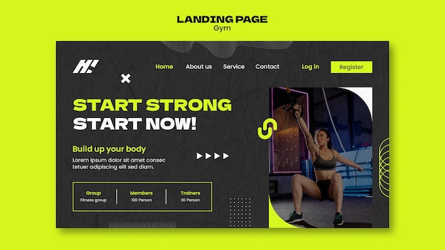 Free PSD gym design template