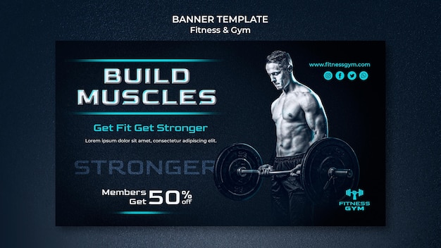 Free PSD gym fitness banner template