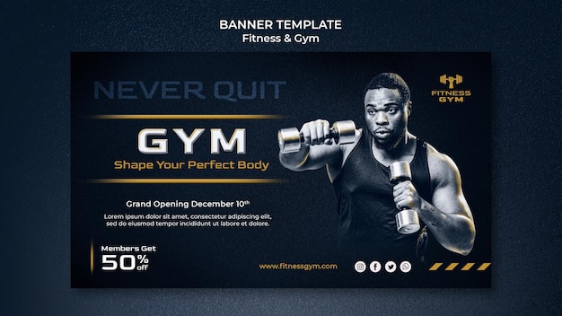 Gym fitness horizontal banner