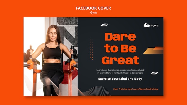 Gym and fitness social media cover template