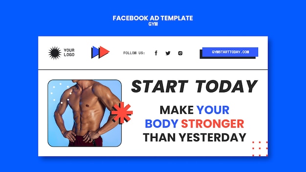 Free PSD gym and fitness social media promo template