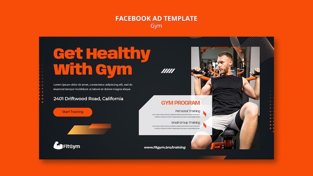 Free PSD gym and fitness social media promo template