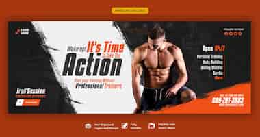 Free PSD gym and fitness web banner template