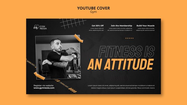 gym and fitness youtube cover template