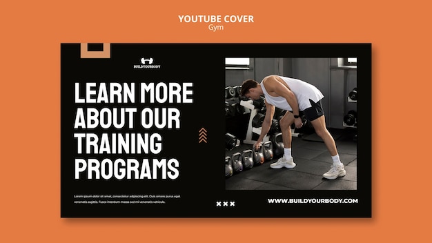 Modello di copertina di YouTube per palestra e fitness