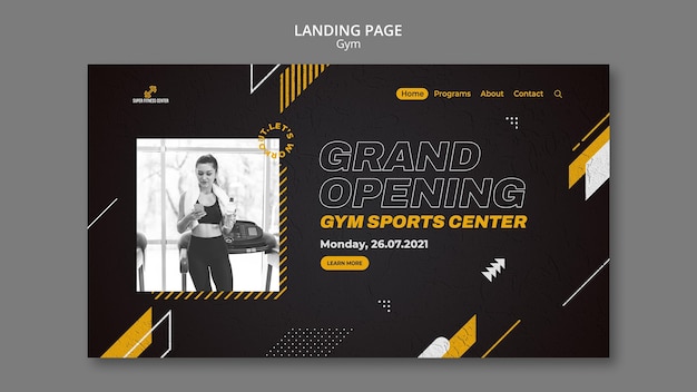 Free PSD gym landing page design template