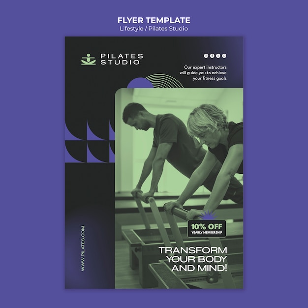 Free PSD gym lifestyle template design