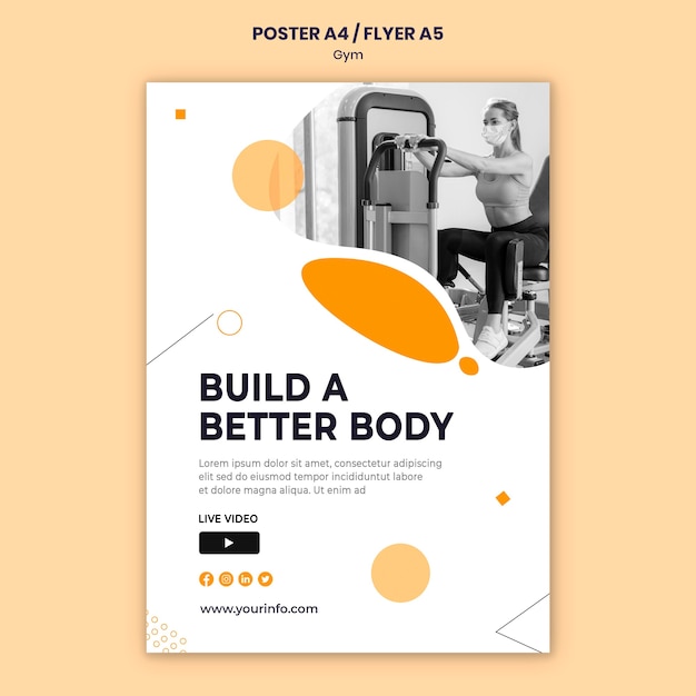 PSD gratuito modello di progettazione del poster della palestra