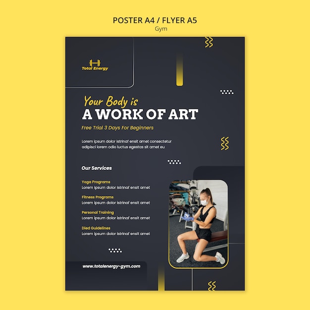 Gym poster design template