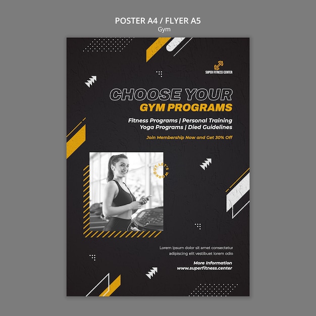 Gym poster design template