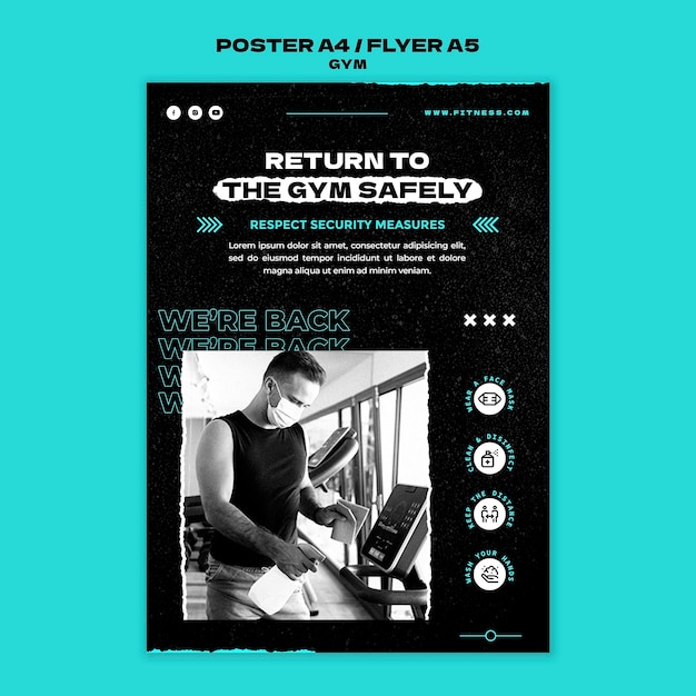 Gym return a4 poster template