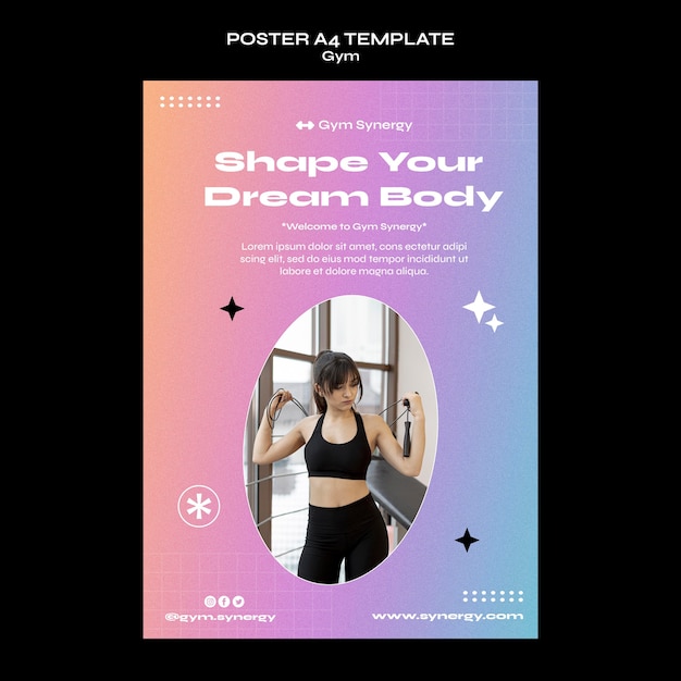 PSD gratuito poster a4 orario palestra gym