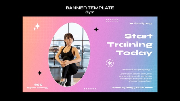 Free PSD gym schedule horizontal banner