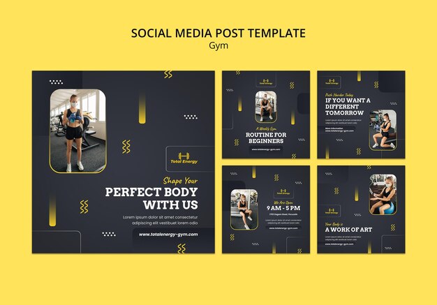 Gym social media post design template