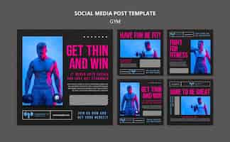 Free PSD gym social media posts template