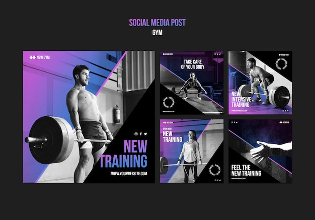 Free PSD gym social media posts