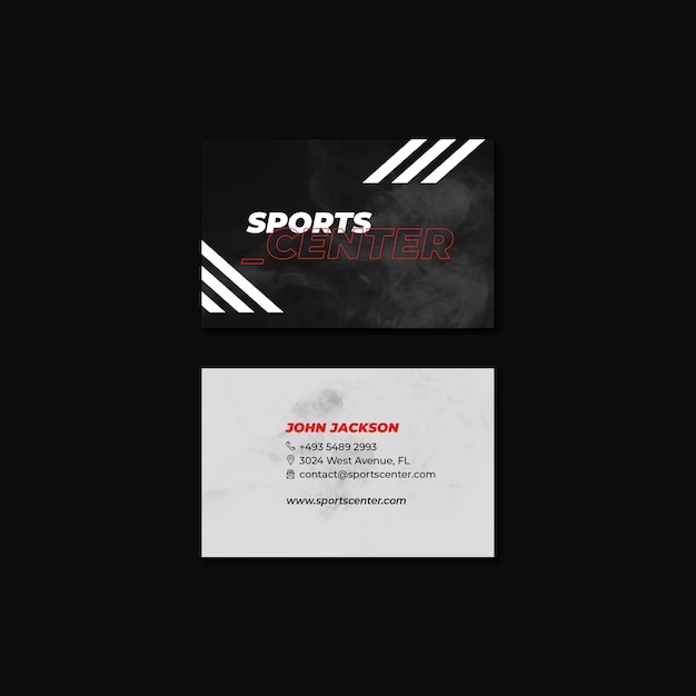 Free PSD gym and sport horizontal business card template
