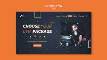 Free PSD gym template design landing page theme