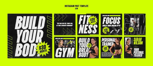 Free PSD gym template design