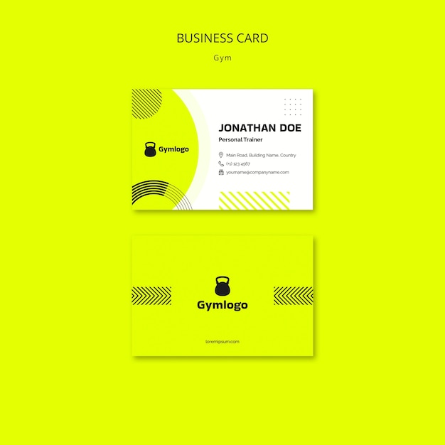 Gym training business card template