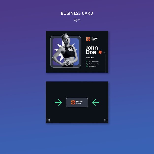 Gym training business card template