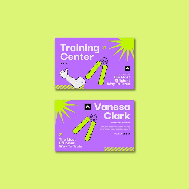 Gym training business card template