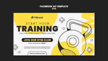 Free PSD gym training facebook template