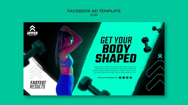 Free PSD gym training facebook template