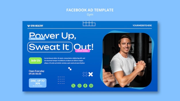 Free PSD gym training facebook template