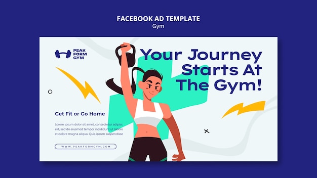 Gym training facebook template
