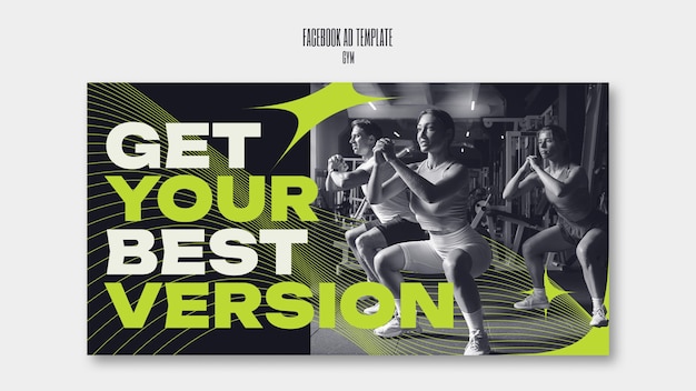 Free PSD gym training facebook template