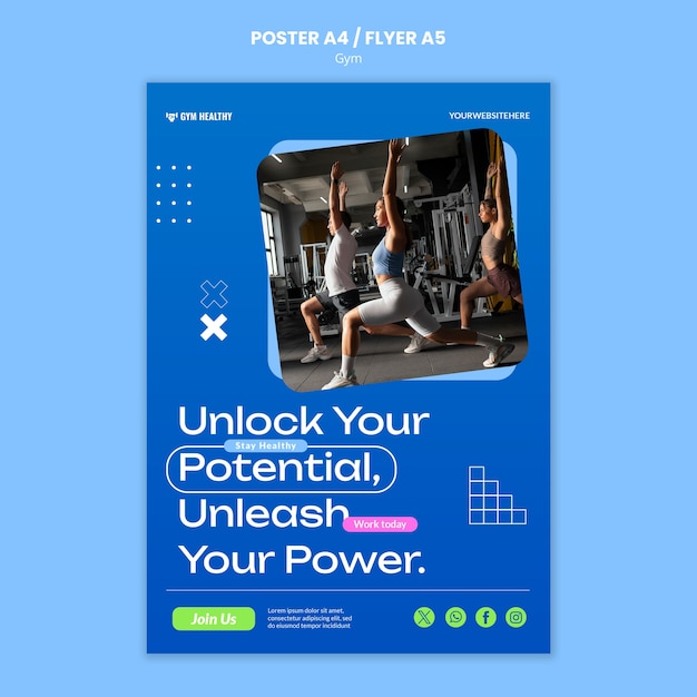 Gym training flyer template