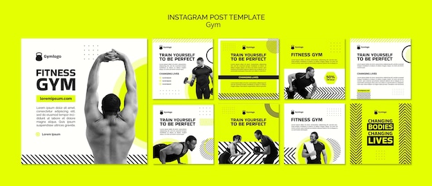 Free PSD gym training instagram posts