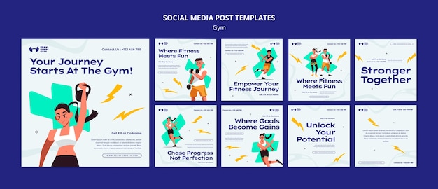 Free PSD gym training instagram posts