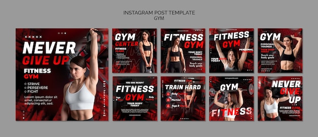 PSD gratuito post su instagram di allenamento in palestra