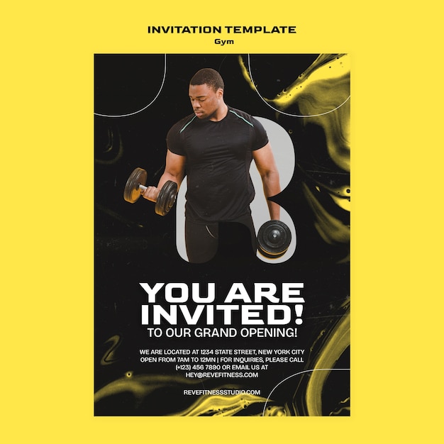 Free PSD gym training invitation template