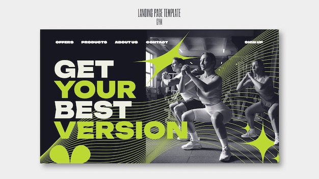 Gym training landing page template