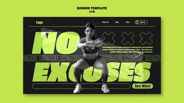 Free PSD gym training landing page template