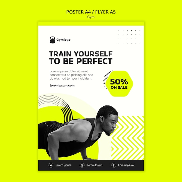 Gym training poster template